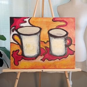 Abstract Art. Coffee Painting. Kitchen Decor